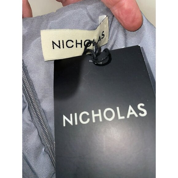 Fifi Off Shoulder Gray Top With Belt By Nicholas Size US 2/AU 6 V-Neck Peplum St - Picture 4 of 9